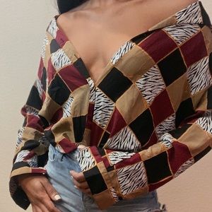 Mixed print Button down